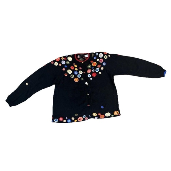 Christine Foley Cardigan Sweater Sz 2 Sewing Buttons Scissors - Picture 4 of 10